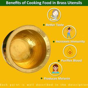 Ustensiles finis en laiton Hand-i pour la cuisson des aliments Ustensiles en laiton de taille moyenne pour la cuisson Ustensiles en laiton pour la cuisine - Product Image 3