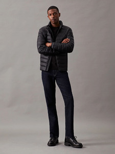 Chaquetas ligeras de poliéster reciclado de alta calidad para hombre con cuello levantado y bolsillos en la cintura con cremallera chaqueta acolchada para hombre - Product Image 5