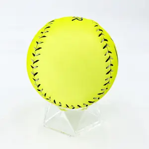 Softball de superfície PU de couro ótico amarelo de 12 polegadas para treinar