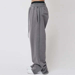 ผู้ชายStreetwear Baggy Sweatpantsโลโก้ที่กําหนดเองผู้ชายVINTAGEกรดล้างขากว้างFlare Sweatpantsสําหรับชาย (PayPal Verified) - Product Image 4