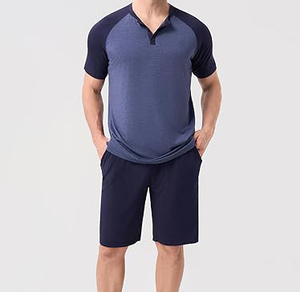 Conjunto de camiseta de verano para hombre de calidad superior de nuevo estilo, Conjunto de camiseta de algodón transpirable, pantalones cortos de dos piezas - Product Image 2