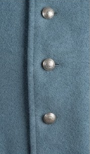 Light Blue 100% Wool Men's <b>Quilted</b> Jacket Stand Collar <b>Single</b> Breasted Winter Uniform Style Outerwear - Product Image 4