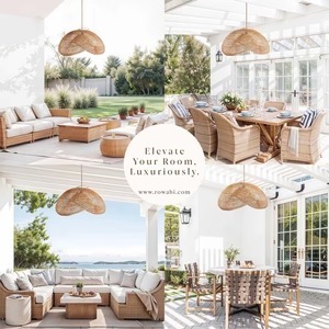 Elegante lámpara colgante de ratán Sepherina para exteriores, lámpara colgante resistente a la intemperie de ratán tejido a mano Natural para Patio, porche o jardín - Product Image 3