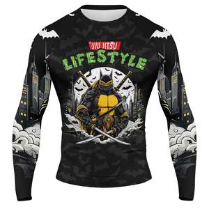 Rashguard Homme Personnalisable de Qualité Supérieure, Léger, Manches Longues, Col Rond Uni, Respirant, Séchage Rapide, Coupe Classique - Product Image 1