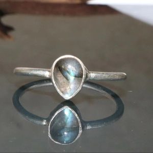 Bague en pierre précieuse Labradorite Bague en argent sterling 925 faite à la main Solitaire Jewelry Gift Ring For Women Or Her - Product Image 1