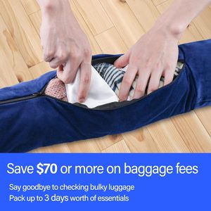 Stuffable <b>Pillow</b> for Travel with a Neck <b>Pillow</b> That Doubles As Extra Luggage, Pack Lighter, and Stay Comfortable No Latex - Product Image 4