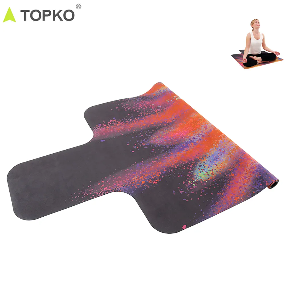 TOPKO PU tappetino da allenamento in gomma Yoga Pilates Home Gym Yoga tappetino in pelle scamosciata esercizio spesso Pilates Reformer Mat