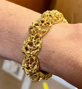 Bracelet jonc plaqué or 18 carats de style vintage pour les bijoux de mode des femmes sans diamants Bracelet Bracelet - Product Image 2