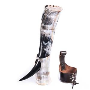 Natural Buffalo Antique Viking Horn Medieval Drinking Horn with <b>Stand</b> Handmade Horn Party and Restaurant for Christmas Party - Product Image 3