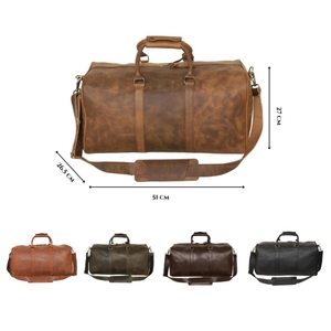 New Leather Genuine Travel Men Gym Vintage Weekend <b>Luggage</b> Overnight Duffle Bag - Product Image 2