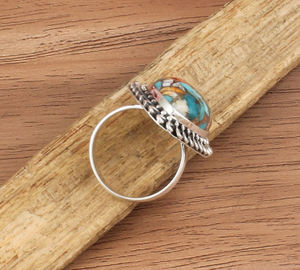 แหวนแต่งงานแบบมีหนามหอยนางรมธรรมชาติทำด้วยมือตั้งวงแหวนแต่งงาน925เงินสเตอริงวงกว้างสำหรับทั้งชายและหญิง - Product Image 6