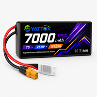 Batterie LiPo 25,9 V 7S 7000 mAh haute performance, haute décharge, pack de batteries au lithium polymère pour drone FPV, UAV, avion RC