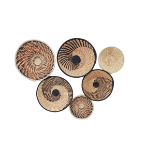 Bohemian Rustic Seagrass <b>Wall</b> Decor <b>Basket</b> Set Farmhouse Boho Multi-piece <b>Wall</b> <b>Hanger</b> Accent Hanging Decor - Product Image 6