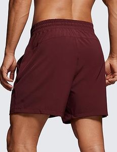 Pantalones cortos de malla para correr atléticos de poliéster 100% para hombre, pantalones cortos híbridos granate, pantalones cortos ligeros informales de secado rápido para hombre - Product Image 2