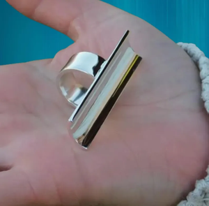 แหวนเต็มนิ้วทำด้วยมือเงิน925ยาวแหวนเงินแท้จากผู้ผลิตอินเดีย - Product Image 3