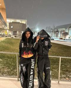 เสื้อฮู้ดผ้าฝ้ายเนื้อผ้าเทอร์รี่มีซิปรูดซิปมีฮู้ดทุกเพศ, เสื้อมีฮู้ดผ้าคอตตอนพิมพ์ลาย - Product Image 4