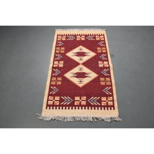 พรมตุรกี ขนาด 2.5x4.1 ฟุต สีเบจ ขอบสีเบจ ทำจากขนสัตว์ - Product Image 5