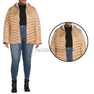Manteau d'hiver à capuche coupe-vent personnalisé pour femmes vestes Bomber à isolation chaude taille XL tissu imprimé matelassé approvisionnement en gros - Product Image 6