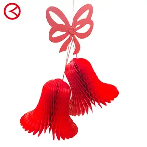 Elegant <b>Honeycomb</b> Tissue Paper Bell Stylish Wedding <b>Decorations</b> for Festive Atmosphere - Product Image 1