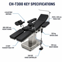 Table d'opération électrique à 4 moteurs, en acier inoxydable 304, table chirurgicale robuste avec plateau pour radiographie, certifiée CE pour les interventions chirurgicales