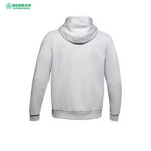 Sweat à capuche unisexe personnalisé avec logo, fermeture éclair intégrale, respirant, séchage rapide, en molleton/éponge française 100% coton, teint uni, hiver - Product Image 4