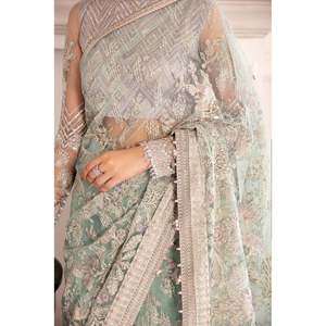 Embroidered Chiffon <b>Net</b> <b>Fabric</b> Unstitched CH08-10 - Product Image 6