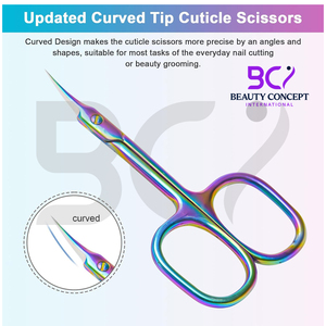 Multiusos con punta afilada curvada, portátil, pequeño, de acero inoxidable, buen proveedor, servicio OEM, tijeras para cutículas de uñas - Product Image 3