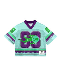 Camiseta de fútbol americano con impresión sublimada personalizada, diseño de malla corta Retro, ropa de calle de moda para adultos, característica transpirable - Product Image 3