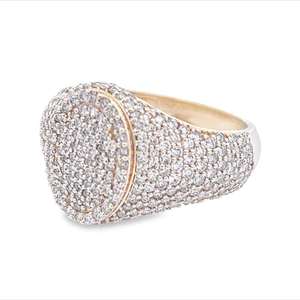 Fournisseur indien Bague élégante en or et diamant à surface polie avec pierres CZ scintillantes et légère pour filles Look moderne - Product Image 1