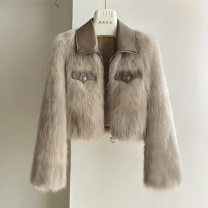 Veste d'hiver pour femme en polaire coupe-vent de luxe avec capuche et col amovible, manches longues, couleur unie, fermeture éclair, épaisseur standard - Product Image 3