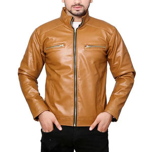 Chaqueta de Cuero y Lona Cómoda para Hombre, de Alta Calidad, Estilo Urbano Personalizado, en Oferta - Product Image 2