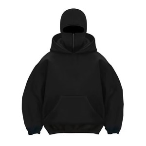 <b>Men's</b> Winter <b>Hoodie</b> 100% Cotton with Balaclava Design and Double Hood for a Customizable Fit in Cold Weather Double Hood <b>Hoodie</b> - Product Image 2