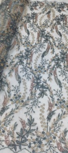Nueva tela de red importada con cuentas hechas a mano actualizada para hacer vestidos de novia tela de red de lentejuelas para la venta de exportación - Product Image 2
