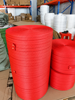 PROVINA Venta al por Mayor, Cinta Texturizada de Hilo Crudo Rojo 100% Poliéster de Alta Tenacidad y Ecológica, 250kg-5000kg, 25mm-50mm