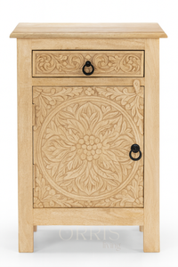 Chevet en bois artisanal moderne avec tiroir pour appartement, hôtel, chambre à coucher, salon, salle à manger, meubles de maison - Product Image 2