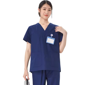 ชุดสครับคอวีทรงปกติ ผ้าทวิลล์ ยืดหยุ่นได้ ชุดยูนิฟอร์มโรงพยาบาลสำหรับทุกเพศ พร้อมโลโก้ที่ปรับแต่งได้ - Product Image 6