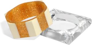 Pile de bracelets en résine légère Bracelets élégants faits à la main pour la mode estivale Bracelets en résine abordables de couleurs assorties - Product Image 4