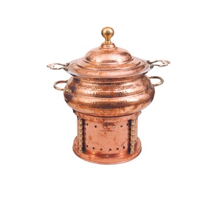 Pot de service à riz plaqué or chauffe-plats cuisinière vaisselle dernier présentoir multifonctionnel de restauration de mariage chauffe-plats - Product Image 6