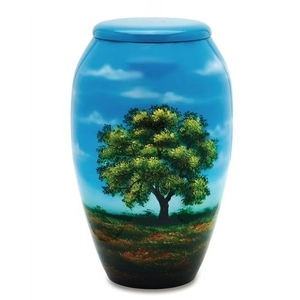 Urnas de cremación funeraria de aluminio con tema de pesca con mosca para cenizas humanas, urnas con imagen de servicio conmemorativo de entierro de Color azul - Product Image 6