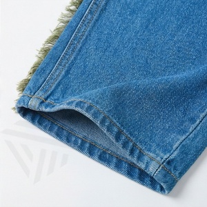 Spring <b>Summer</b> Season Wide Leg Casual Breathable <b>Women's</b> <b>Jeans</b> All Over Distressed Design High Waist Denim Ladies Pants - Product Image 6