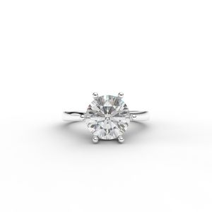 IGI Certified Round Brilliant Cut Lab Grown Diamond Solitaire Engagement <b>Ring</b> in 14K Rose / White & Yellow Gold - Product Image 1