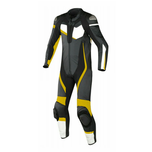 Men's Genuine Cowhide Leather One Piece Racing Motorbike Suit CE Armoured Protected Windproof Printed Techniques for Winter - Product Image 2