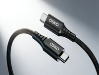 Kabel USB C ke USB C 60W 6ft, Nylon Kepang, Pengisian Cepat 3A PD, Kabel Data untuk MacBook, iPad, Ponsel Android, OEM, ODM