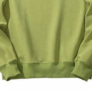 Jersey de cuello redondo de lana de algodón de peso pesado para hombres de talla grande sudadera en blanco con capucha dentro de la sudadera - Product Image 2