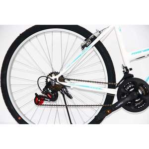 Vélo pour femme Dorello 24 pouces, cadre blanc turquoise avec autocollant modèle, 6 vitesses, entièrement amorti pour la conduite en ville - Product Image 4