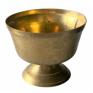 High Quality Brass <b>Pedestal</b> Bowl With Engraving Polish Finished For Kitchen Tabletop Serving Bowl Dinnerware Bowl - Product Image 2
