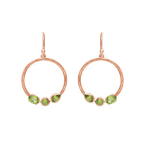 Boucles d'oreilles en argent sterling massif 925 plaqué or péridot pierres précieuses bijoux fins pour femmes pour cadeau de fête - Product Image 5