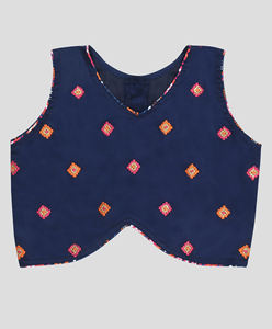 Conjunto de Lehenga Choli Tradicional Azul Bandhani para Niños de Shoryam Fashion |   Vestido Largo Listo para Usar de Secado Rápido para Fiestas y Bodas - Product Image 5