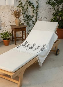 Peshtemal en coton léger, écologique, antimicrobien, à séchage rapide, imprimé animal, en viscose tissée, pour un usage domestique (forme rectangulaire) - Product Image 2