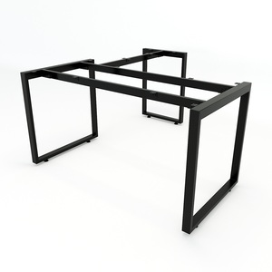 L-Shaped 140x140cm Acacia Wood <b>Desk</b> with Assembled Iron Legs Industrial Style <b>Foldable</b> for <b>Office</b> Hospital or Home-HBWD014 - Product Image 4